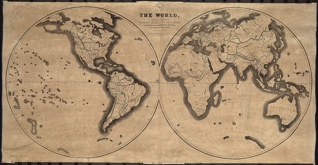 1843 World Map from American Missionary Society: 