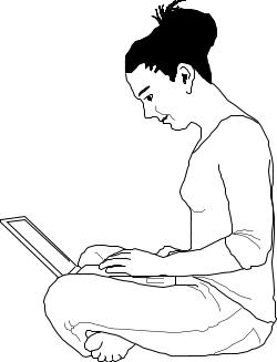 Woman typing